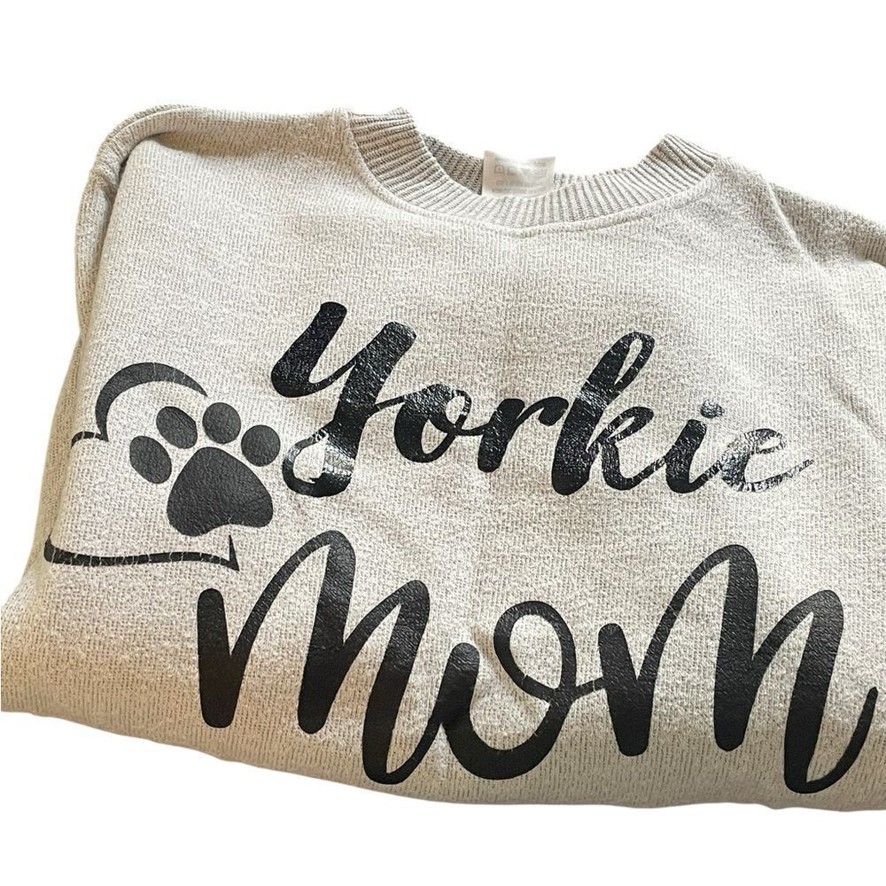 Way surf company Gray 'Yorkie Mom' Sweatshirt like new great gift - Picture 2 of 2